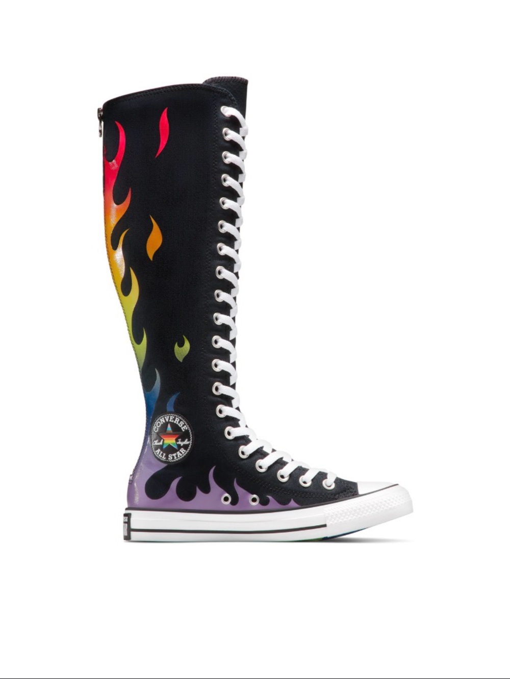 Converse Chuck Taylor All Star XX-Hi Pride Lace-Up Boots Rainbow Flame Print 9.5